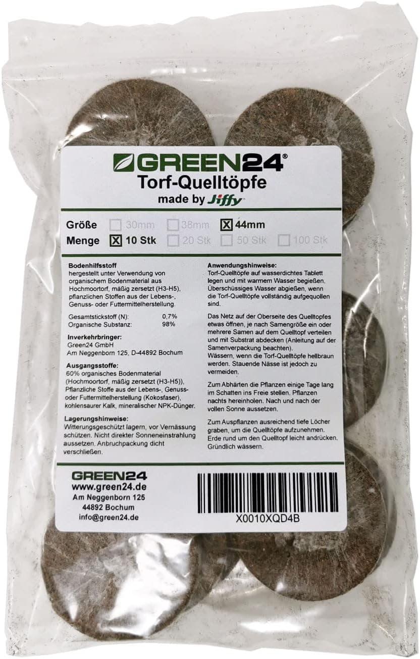 GREEN24 Torf-Quelltöpfe Made by Jiffy 44mm