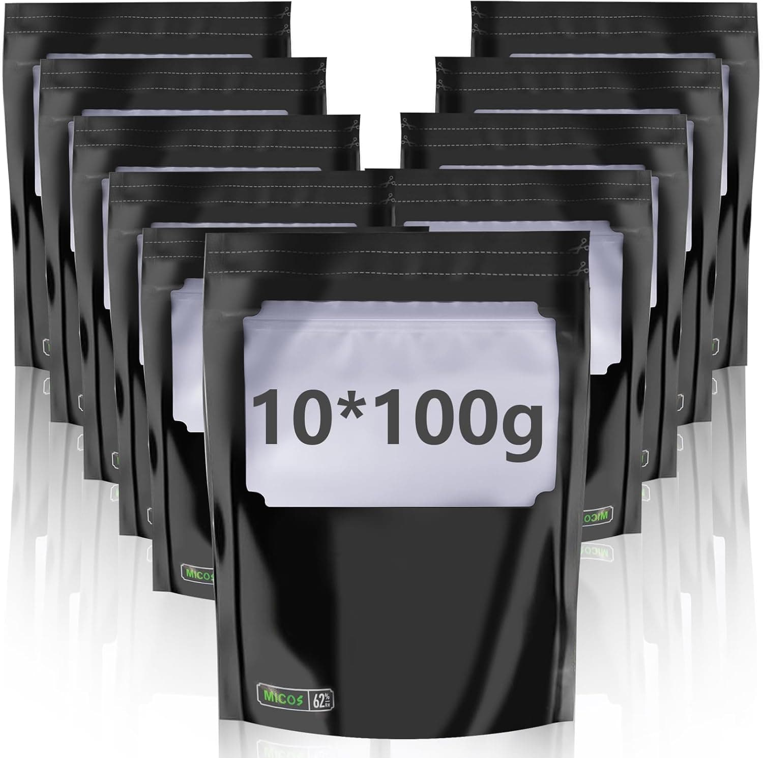 xiaoxianxian 10 Stück für 100g Wiederverwendbare Aufbewahrungsbeutel, Dry Ferm Bag, Humidor Beutel mit Feuchtigkeitskontrolle (58–62%) für Lagern, Fermentieren & Aufbewahren von Kräuter (20x30x5cm)